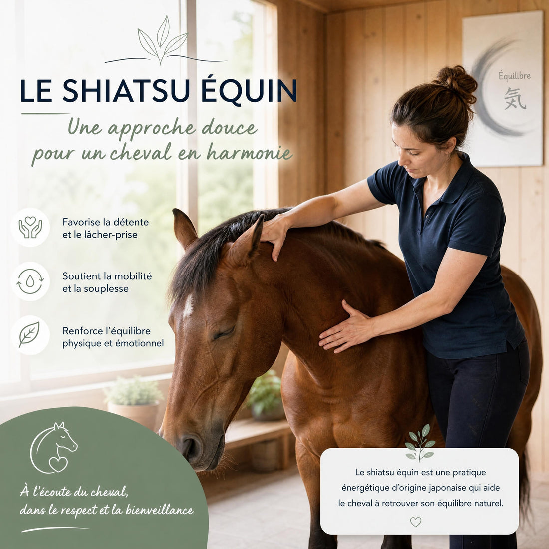 Soins naturels pour chevaux, chiens et chats : shiatsu, massage et accompagnement émotionnel